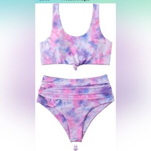 Tie-Dye Bikini Set in Pink and Purple